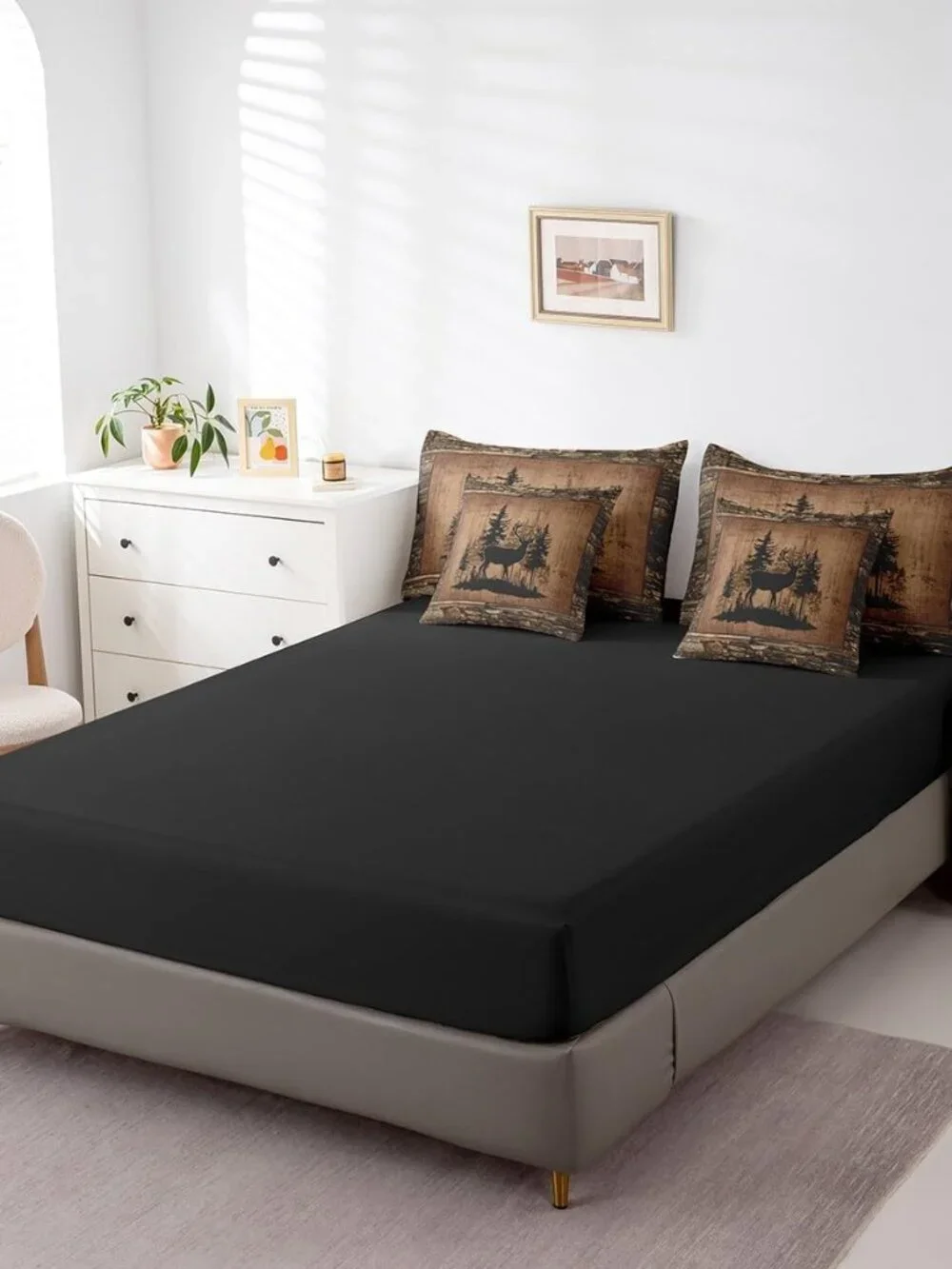 Deer Comforter Set with Sheets Queen Size 7 piece Kids Rustic Deer Hunting Beddi
